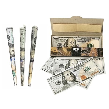 Leegoal Rolling Papers, 1 Brieftasche von $100 Bill Premium Zigaretten Rolling Papers (10ST, 2,8'× 4.33')