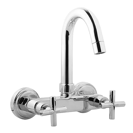 Hindware F120020CP Sink Mixer with Swivel Spout (Wall Mounted) (Axxis) with Chrome Finish