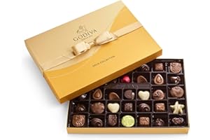 GODIVA CHOCOLATIER Godiva Assorted Chocolate Gift Box- Milk, White and Dark Chocolate with Caramel and Nuts, Gourmet Chocolate Candy Gift Basket for Graduation, Congratulations, Birthday and Anniversary, Gold Ribbon, 36-Piece