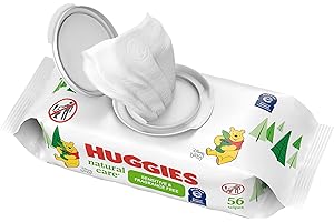 Baby Wipes, Huggies Natural Care Sensitive Baby Diaper Wipes, Unscented, Hypoallergenic, 1 Flip-Top Packs (56 Wipes Total)