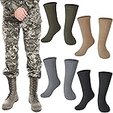 Hercicy 4 Pairs Military Winter Warm Boot Liner Socks Fleece Boot Socks for Women Men for Sport Outdoor Hunting