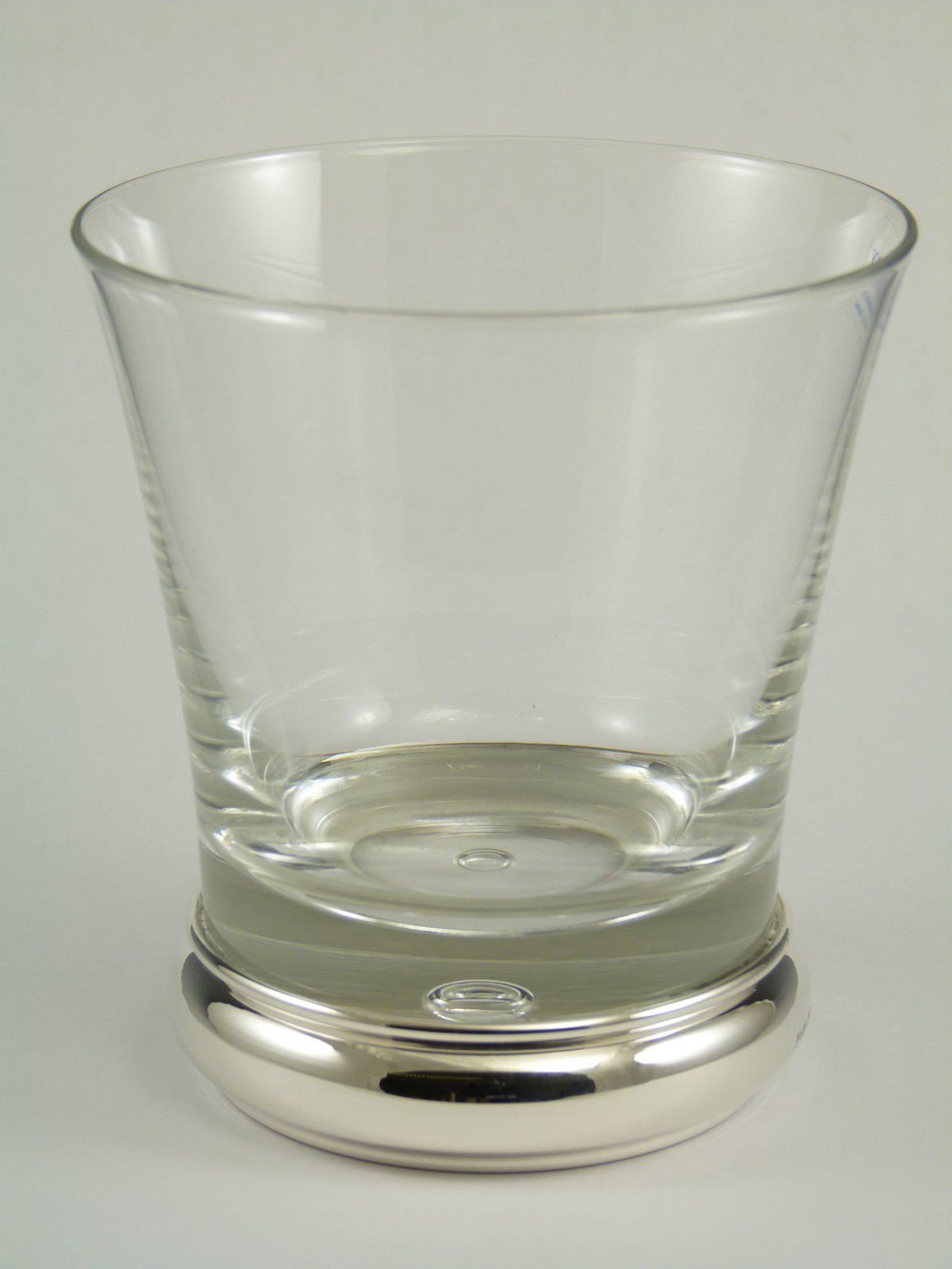 New - Silver & Crystal - Flared Tumbler Glass - 4" - Boxed