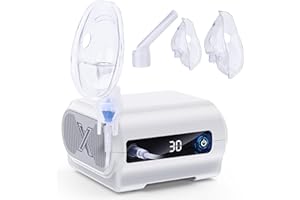 UUX Smart Digital Display Nebulizer Machine for Adults and Kids, Jet Nebulizer with Timing Function for Breathing Treatment, Compression Steam Inhaler for Home Use