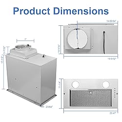 Zomagas Range Hood Insert 20 Inch, Built-in Kitchen