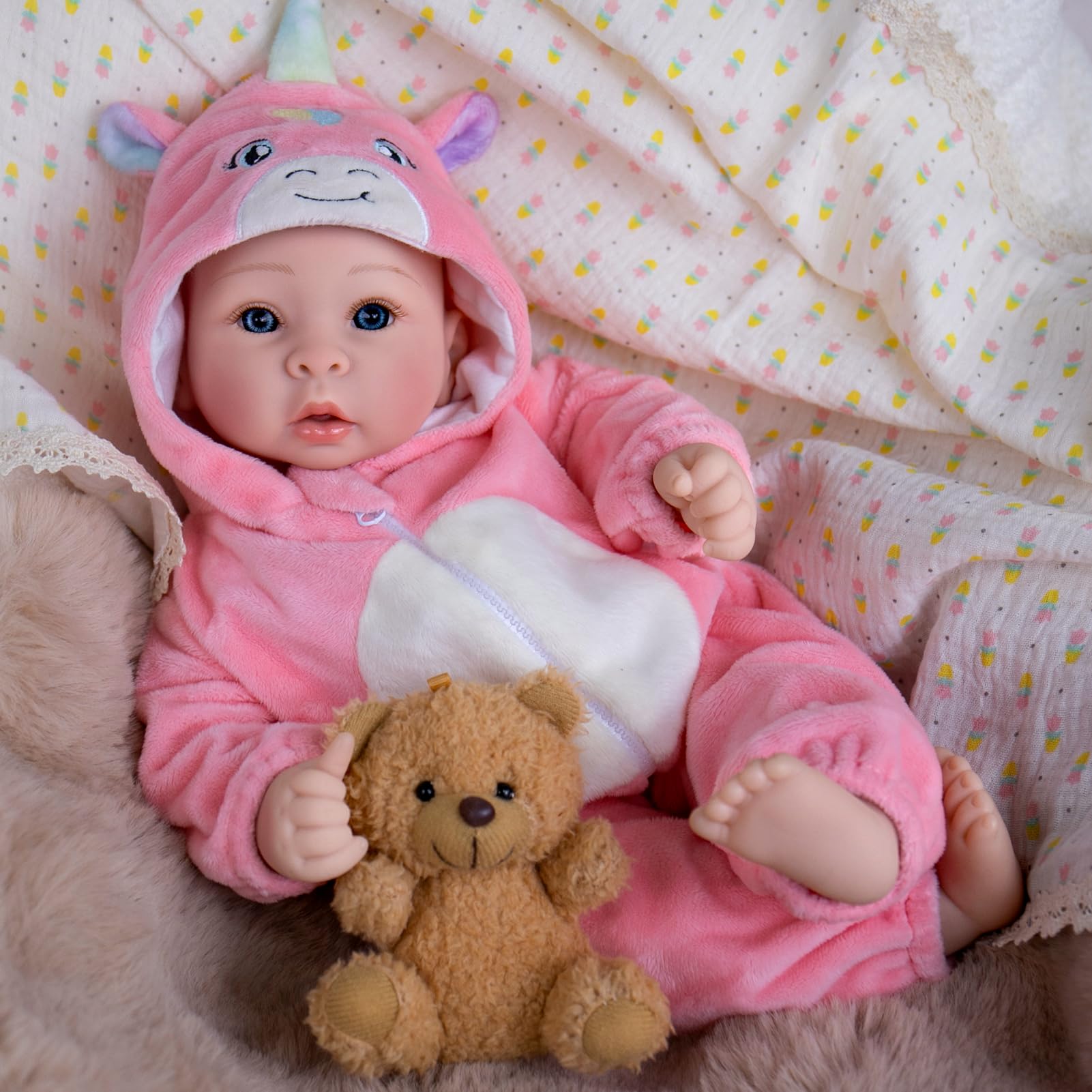 Photo 1 of UOFTKIZ Baby Dolls - 17 Inches Real Life Girl Dolls with Soft Body, Gift for Kids 3+, Grandparents, New-Parents