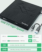 PeroBuno Super External CD/DVD Drive with USB 3.0 Ethernet Hub SD TF Card Reader view 4