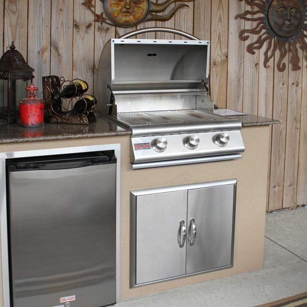Amazon Com 25 3 Burner Built In Gas Grill Gas Type Propane Garden Outdoor