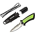 Cressi Short Blade Knife for Scuba Diving and Spearfishing with Quick-Release Sheath & Hose Holder - Lima: designed in Italy