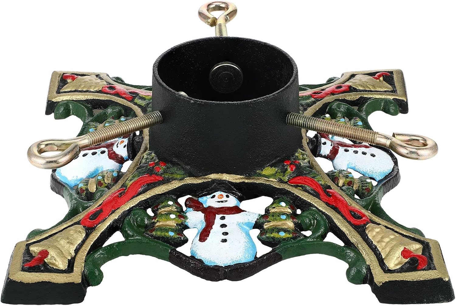 Tree Stands - Gisafai Christmas Tree Stand 9.4 x 3.5 Inches/ 240 x 90 mm Green Tree Base Stand with Water Reservoir Snowman Christmas Tree Holder Base for Real Trees Xmas