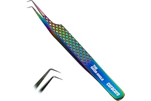Curacoro Lash Tweezer - Professional & Precision Fiber Tip Grip Lash Tweezers for Eyelash Extensions, Multi Shapes & Purposes