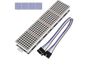 DIITAO MAX7219 32x8 Dot Matrix Module 4 in 1 LED Display Modules for Arduino for Raspberry Pi Microcontroller (Blue Light,5 Pin Wire)