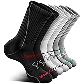 BULLIANT Men Athletic Socks, Compression Sports Crew Socks Cushioned For Men Outdoor Running Hiking-Arch Compression Support