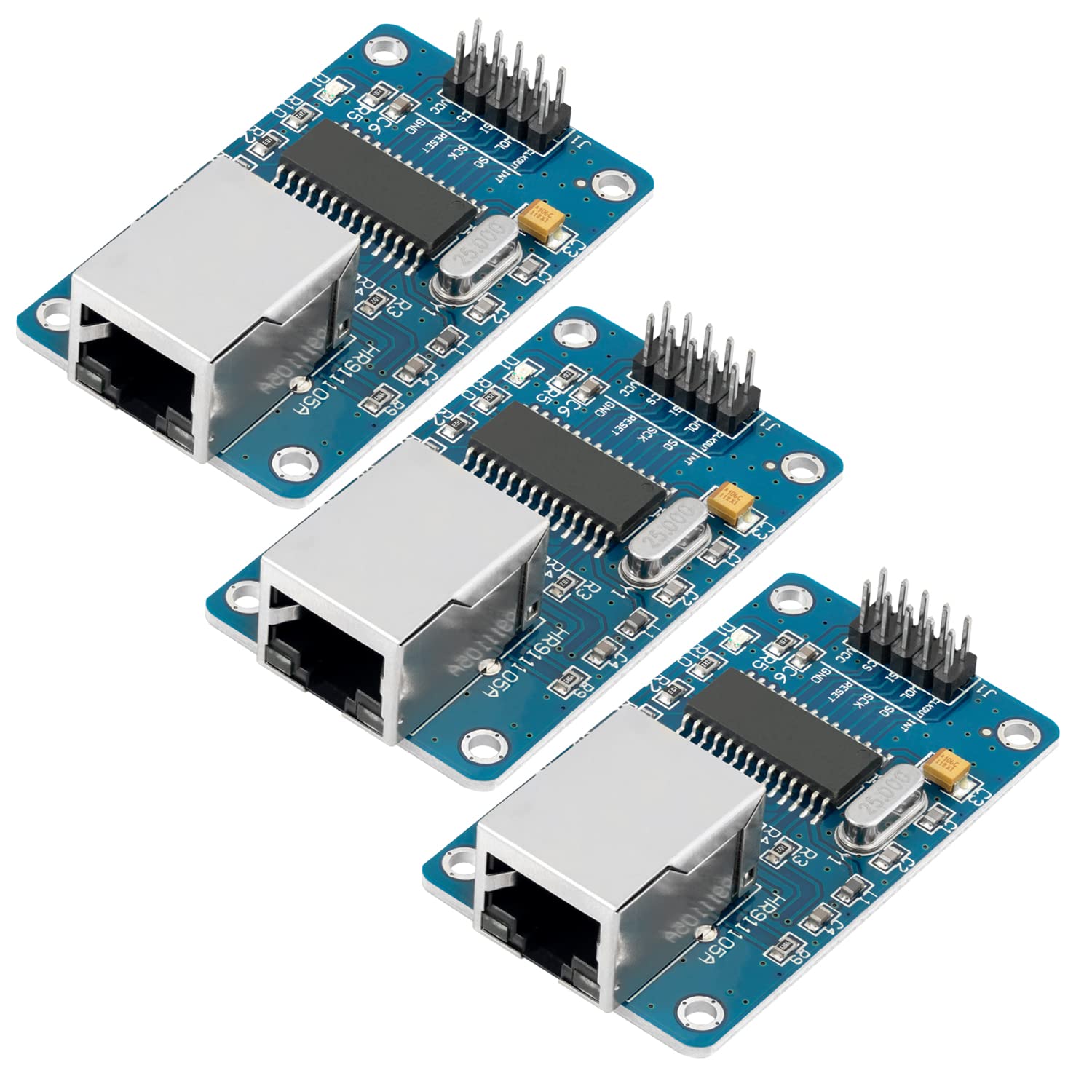 AZDelivery 3 x ENC28J60 Ethernet Shield LAN Network Module compatible with Arduino Including E-Book!