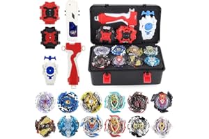 PWTAO Bey Battling Top Burst Launcher Grip Toy Blade Set Game Storage Box 12 Top Burst Gyros 2 Launchers Great Birthday Gift for Boys Children Kids