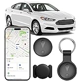 Undetectable GPS Tracker for Vehicles - Real-Time Tracking, No Monthly Fee/No SIM Card, Works with iOS Find My | Mini Hidden Magnetic GPS Locator, Ultra-Slim, IP68 Waterproof, 12-Month Working Time