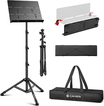 CAHAYA Foldable Music Stand 170cm Height Matte Black with Bag
