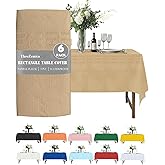 TheoZemica 6 Pcs Disposable Table Covers for Party, 54×108 Inch Kraft Paper Tablecloth Rectangular, Waterproof 3 Ply Paper & Plastic Table Cloth for Christmas Birthday Banquet Buffet