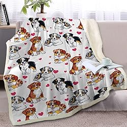 BlessLiving Australian Shepherd Blanket for Kids