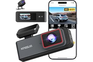 TUYEHO Kingslim E4 4K Dash Cam Front and Rear, WiFi Front 4K Rear 1080P Dual Dash Camera for Cars, Mini Dashcam with APP Control, Night Vision, Parking Mode
