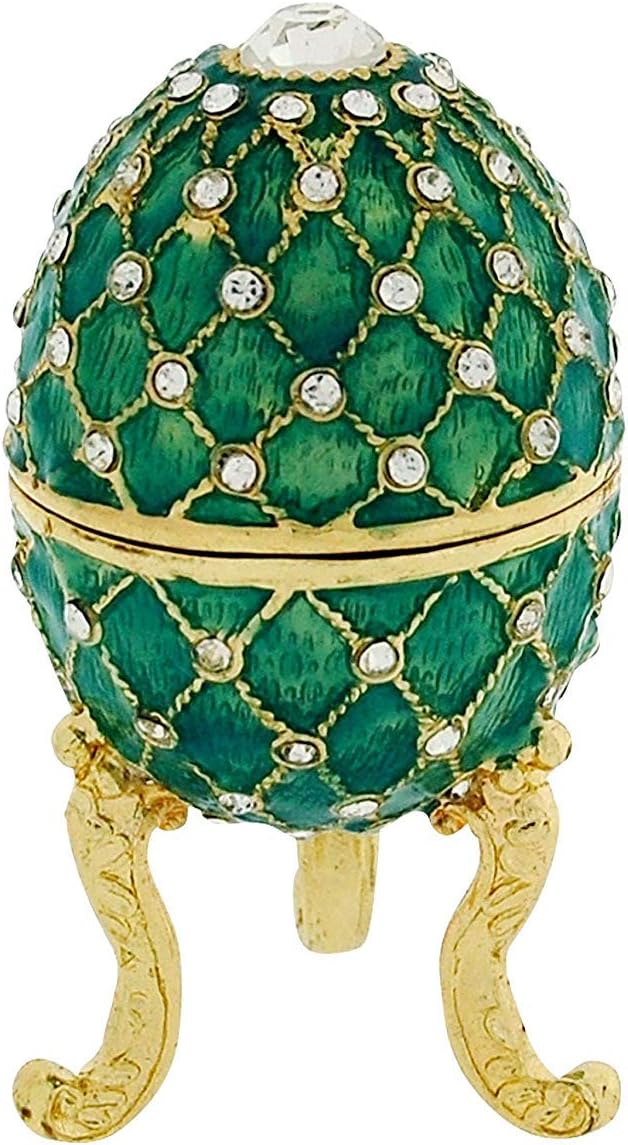 Juliana Light Green Treasured Trinket FabergeStyle Egg Jewellery Box