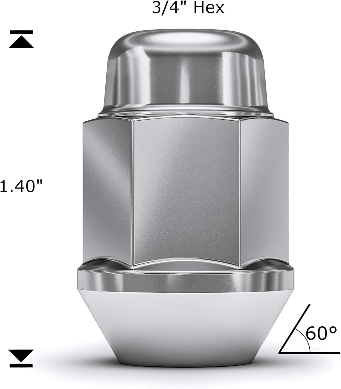 White Knight 1704S-20AM Chrome 1/2"-20 Bulge Acorn Lug Nut, Pack: Automotive