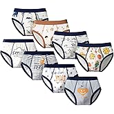 Letoileite Little Boys Briefs Soft Cotton Underwear Dinosaur Shark Printed Toddler Underwear Boys 2-12Years（8 Pack）