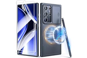 B LABS 3 in 1 Magnetic for Samsung Galaxy S24 Ultra Case with Slide Camera Cover [Compatible with MagSafe] [2X Screen Protectors] [Mil-Grade Shockproof] Slim Phone Case for S24 Ultra Case 6.8", Black