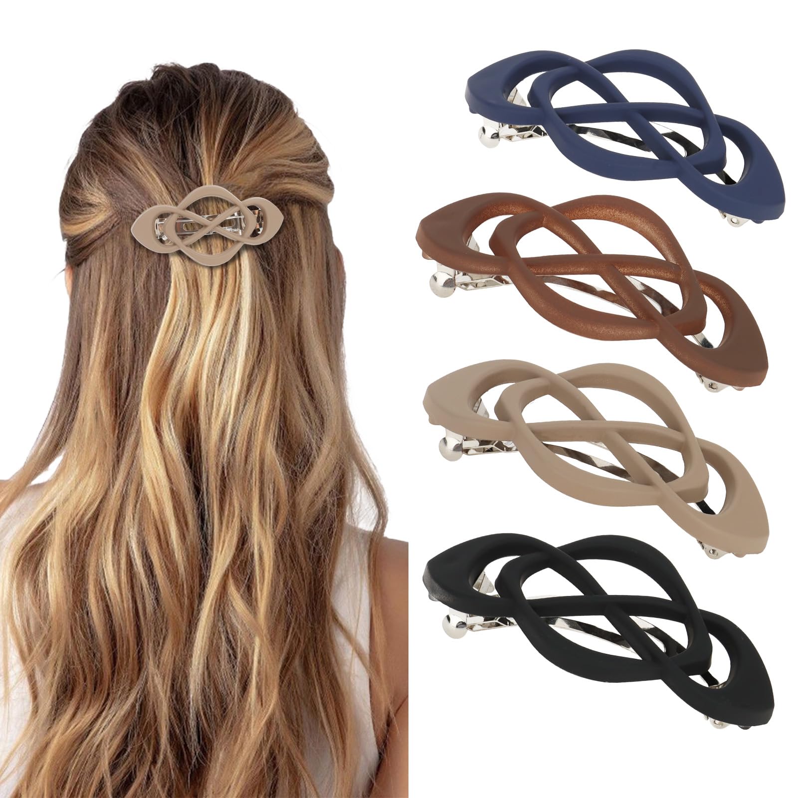 Photo 1 of ****** ONLY 3****** Vintage French Barrette Clips - 4 Pack Hair Accessories for Women & Girls, Thick to Thin Hair