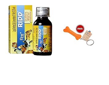 Goofy Tails Ridd Anti Tick and Flea Solution 12.5% for Effective Treatment Of Mange and Ectoparasites (60ml, Large)