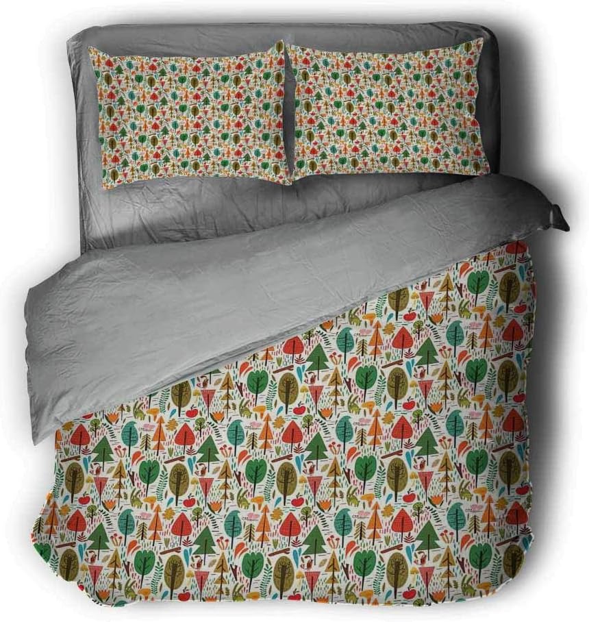 Amazon Com Miles Ralph Joyous Forest Animals Extra Large Duvet Cover Teen Boys Gift Ideas 104 X89 Inch Quilt Cover And Pillowcase Home Kitchen
