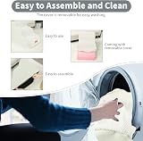 Nepfaivy 3-Step Dog Steps for Bed Non-Slip Foam Cover Beige 60x40x40cm view 5