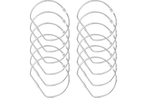 STSTECH 12 PCS 4 Inch D-Shaped Loose Leaf Binder Rings, Nickel Plated Metal Book Rings with Screw Lock for Index Cards, Documents, Keychains, DIY Crafts, Office, School, and Home Supplies (4 Inch)
