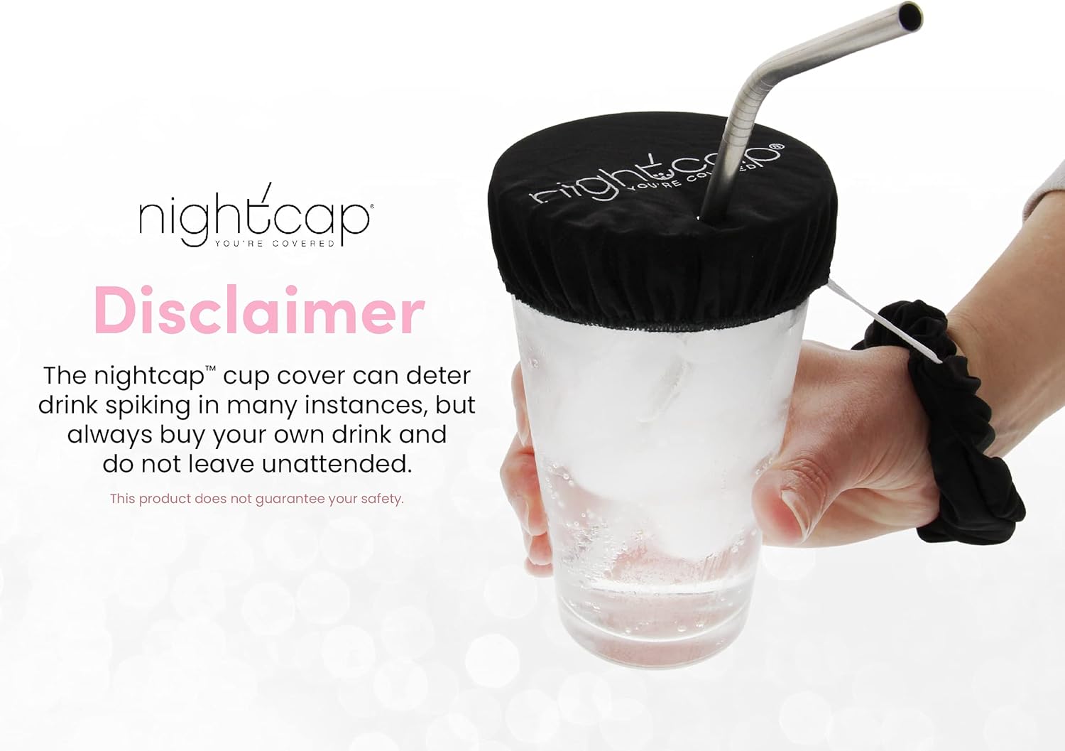 NightCap Drink Cover Scrunchie- The Drink Spiking Prevention Scrunchie As Seen on Shark Tank at  Women’s Clothing store