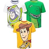 Disney Toy Story 3 Pack T-Shirts Toddler to Big Kid Sizes (2T - 10-12)