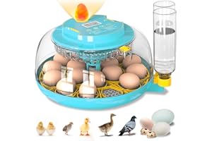 GONGNAR Incubators for Hatching Eggs, 18 Eggs Incubator with Automatic Egg Turning and Temperature Humidity Control, Egg Candler with 360° Viewing for Home, Farm, Classroom, Hatching Chicken, Duck,Quail,Goose