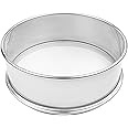 Vollum Stainless Steel Flour Sifter Fine Mesh Round Flour Sifter for Baking 8" Diameter x 2.5" High; Mesh-Hole Size 0.3mm