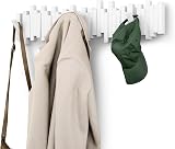 Umbra Sticks Wall-Mounted Coat Rack Rail with 8 Retractable Pegs White