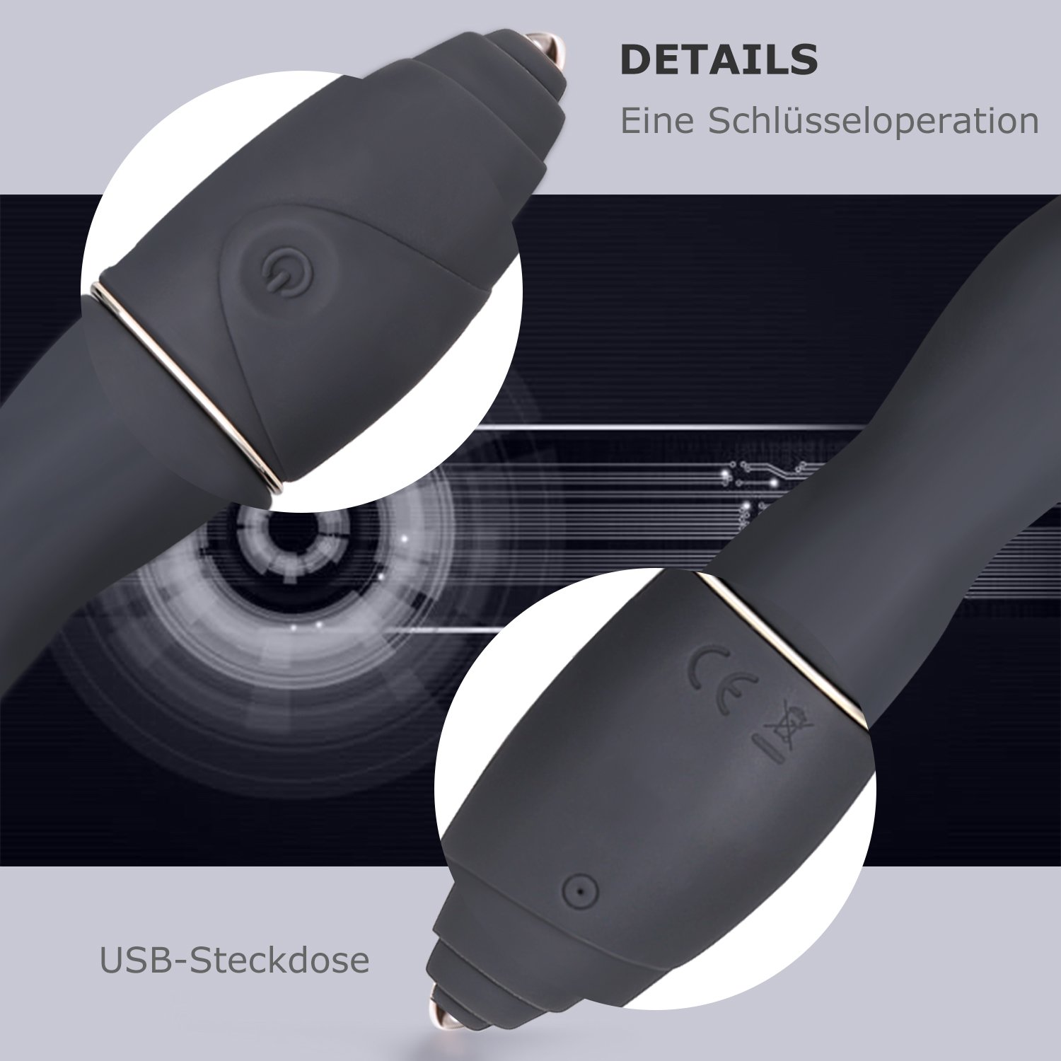 Massagestab, Louviva Magic Wand Massagestab - 10 Modi Starke Motor Massagestab-Vibratoren für sie Klitoris und G-punkt mit stoßfunktion - 100 Prozent Wasserdicht - Medizinisches Silikon