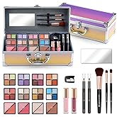 Color Nymph Girls Makeup Kit for Teen | Full Starter Cosmetics Makeup Set With Train Case | Included 32 Colors Eyeshadow, Bronzer, Contour Powder, Blush, Highlighter, Lip Gloss (Pink)