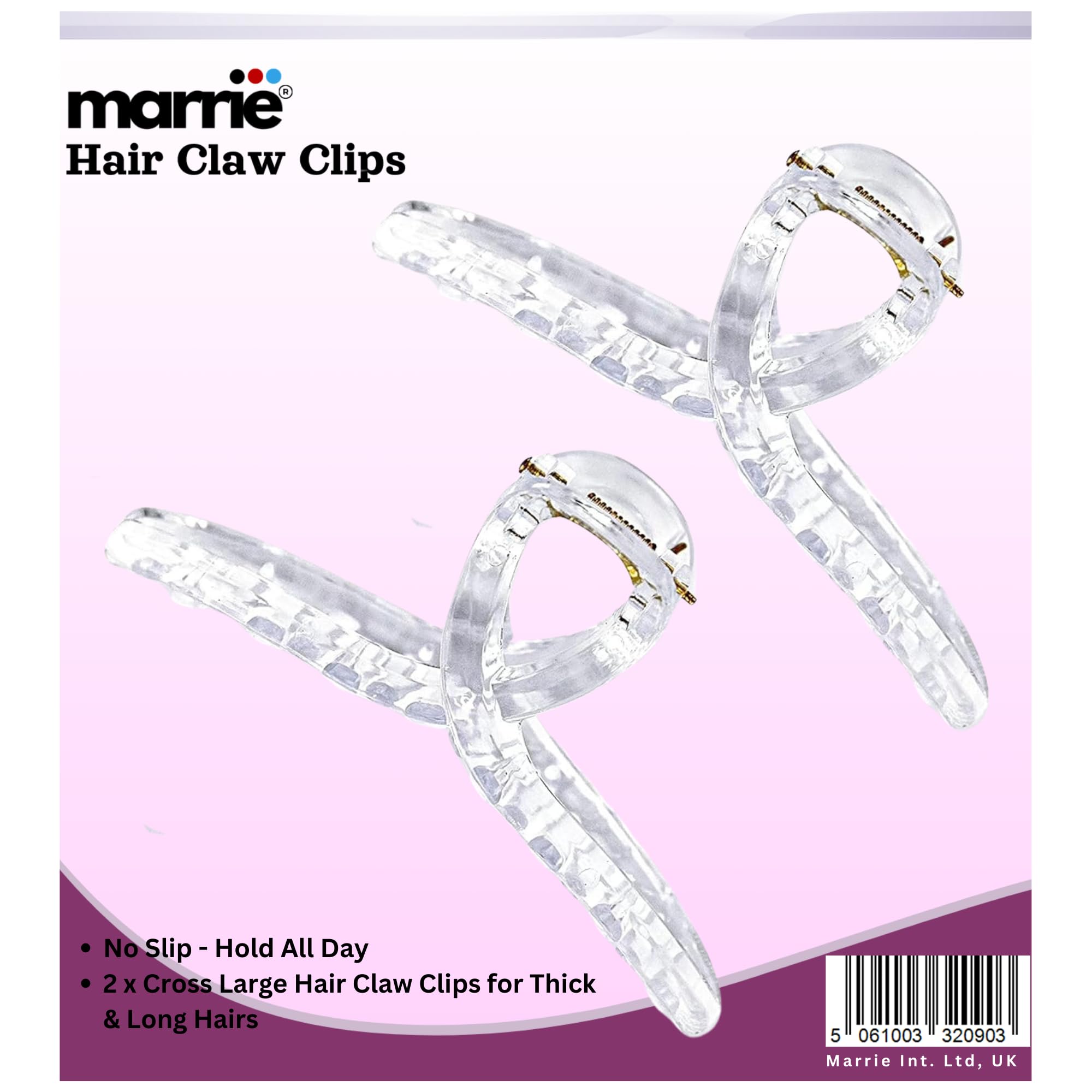 Hair Clips Large Cross Hair Claw Clips Strong Hold Vintage French Shark Claw Clips Clamp Hair Accessories for Women Girls Thin Thick Hairs (Clear) — image 1