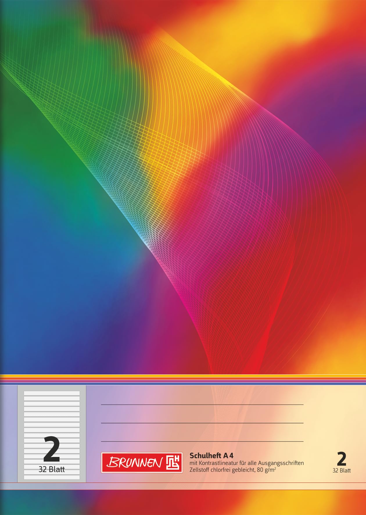 Fountain, 104438202, Exercise Book A4 (32 Sheets, Lined, ruling 2, Class 2)