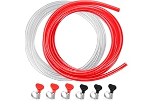 WELLBOM 10FT Kegerator Beer Co2 Gas Dual Lines Kit, ID 3/16" Keg Beer Lines Tubing & ID 5/16'' Co2 Gas Hose Food-Grade PVC Tubing Keg Faucet Tube with 6Pcs Hose Clamps for Homebrew