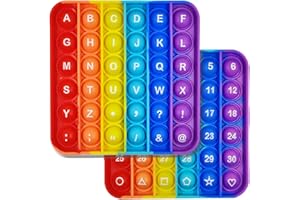 AK-SHIP 2 in 1 Fidget Toys, ABC Learning and Educational Toys, Poppers Fidget Toys,AK-SHIP Stress Relief, Autism Sensory Toys [26 Letters on One Side | Numbers 1-30 on The Other Side] (1 Pack)