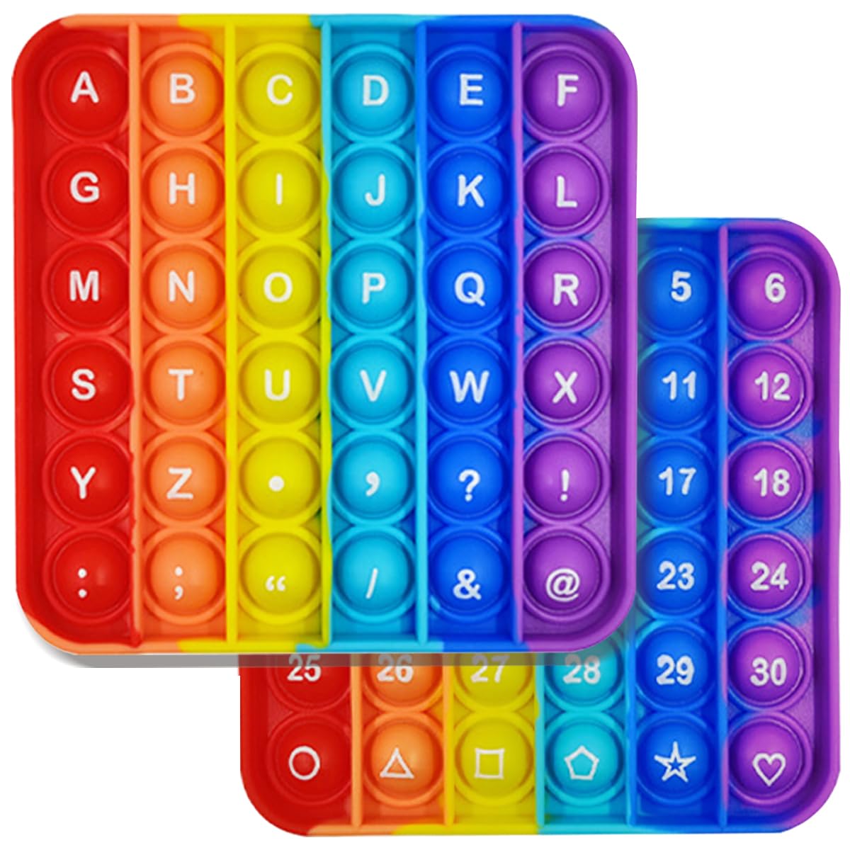 Photo 1 of AK-SHIP 2 in 1 Fidget Toys, ABC Learning and Educational Toys, Poppers Fidget Toys,AK-SHIP Stress Relief, Autism Sensory Toys [26 Letters on One Side | Numbers 1-30 on The Other Side] (1 Pack)