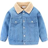 Mud Kingdom Little Boys Denim Jacket Fleece Lined Cute Sherpa Collar Snap Button