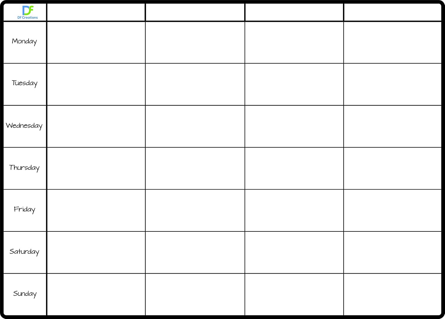 Meal Planner Whiteboard by DF Creations, Magnetic Weekly White Board for Fridge, Calendar for Menu Plan, Board Task - Image 5