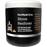 Furniture Clinic Stove Restorer, High Heat Paint, Matte Black | 8.5 oz tub of high heat paint for restoring faded and worn areas of cast iron. Great for log burners, grates &amp; fireplaces.
