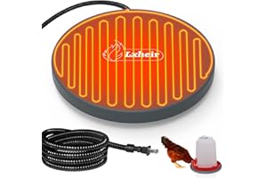 Lxheir Chicken Water Heater, 13'' Heated Base for Metal Plastic Poultry Founts Waterer 3-5 Gallons, Poultry Water Heater Base for Chicken Turkey Goose Duck Pigeon Drinker in Winter Grey