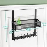 HapiRm Over Door Hanger Hooks with Basket and 16 Hooks Stainless Steel view 6