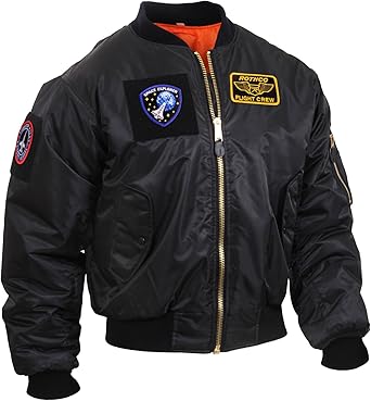 Amazon Com Rothco Ma 1 Flight Jacket With Patches Clothing